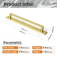 thumbnail image 3 of Goo-Ki 2 Pack Brushed Gold Cabinet Pulls with Backplate, 7.6"(192mm) Hole Center Zinc Alloy Cabinet Dresser Handles for Bar Cupboard Closet Wardrobe (G015), 3 of 7