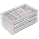 thumbnail image 1 of Fiudx Organizador de Joyas de Terciopelo, Elegante Caja de Almacenamiento Transparente, Tres Cajones Versátiles, Forro de Terciopelo Suave, Expositor de Tocador, Almacenamiento de Joyas para Mujer, D, 1 of 4