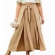 thumbnail image 2 of Pantalones Casuales de Pierna con Abertura para Mujer, Pantalones de Playa Holgados Estilo Palazzo de Cintura Alta, Pantalones de Verano Estilo Bohemio con Bolsillos. Caqui L, 2 of 8