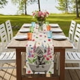thumbnail image 4 of Table Runners 120 Inches Long Dress Scarves, Pink Flowers Yak Farmhouse Coffee/Dining/Kitchen Table Runner for Living Room, Spring Floral Butterflies Rustic 13x120 Inch, 4 of 9