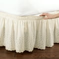 Collections Etc Queen/King Size Eyelet Floral Scalloped Elastic Dust