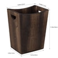 thumbnail image 4 of TUOREN Rustic Wood Bathroom Wastebasket, Solid Wood, Brown, 4 of 6