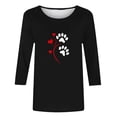 thumbnail image 4 of VgaVtl Womens Tee Shirts Valentines Day Graphic 3/4 Sleeve Women Tops Crew Neck Fancy Holiday Casual Black Loose Tops, 4 of 4