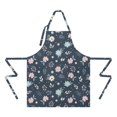 thumbnail image 2 of Pioneer Flower Floral Print Pattern Apron for Women and Men, Cotton Linen Waterproof with Pockets, Adjustable, 33x27 Inch for Kitchen, Gardening, BBQ, Salon, 2 of 6