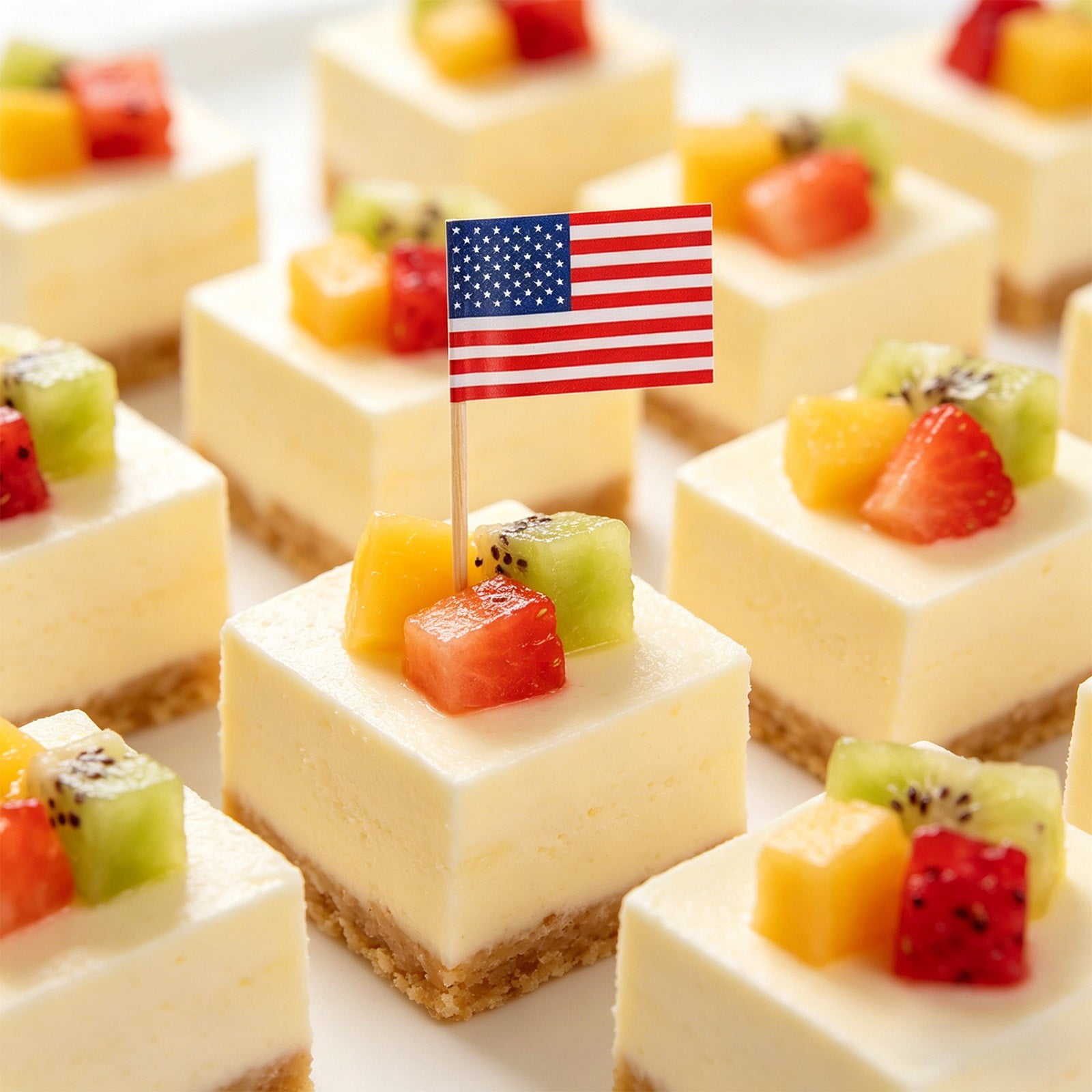 100 Toothpick Flags - Wooden Food Picks, Paper Flag Labels for Cake Dessert Snacks Drink Decoration, Independence Day Party Favors