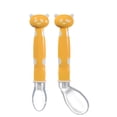 thumbnail image 1 of 2Pcs Cartoon Baby Training Spoons Toddlers Soft Silicone Elbow Straight Head Self-Feeding Utensils, 1 of 7