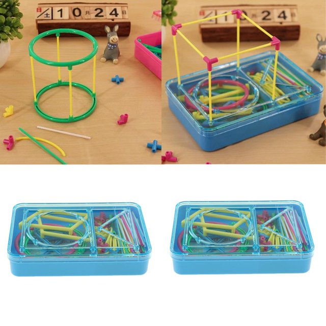2 x Kit de ensamblaje de modelos geométricos matemáticos Juguetes de construcción Formas 3D para estudiantes Suply Macarena Juguete de construcción geométrica