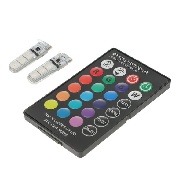 2 PCS T10 Car Bulbs RGB COB LED Strobe Lights Mood Lamps (Black)