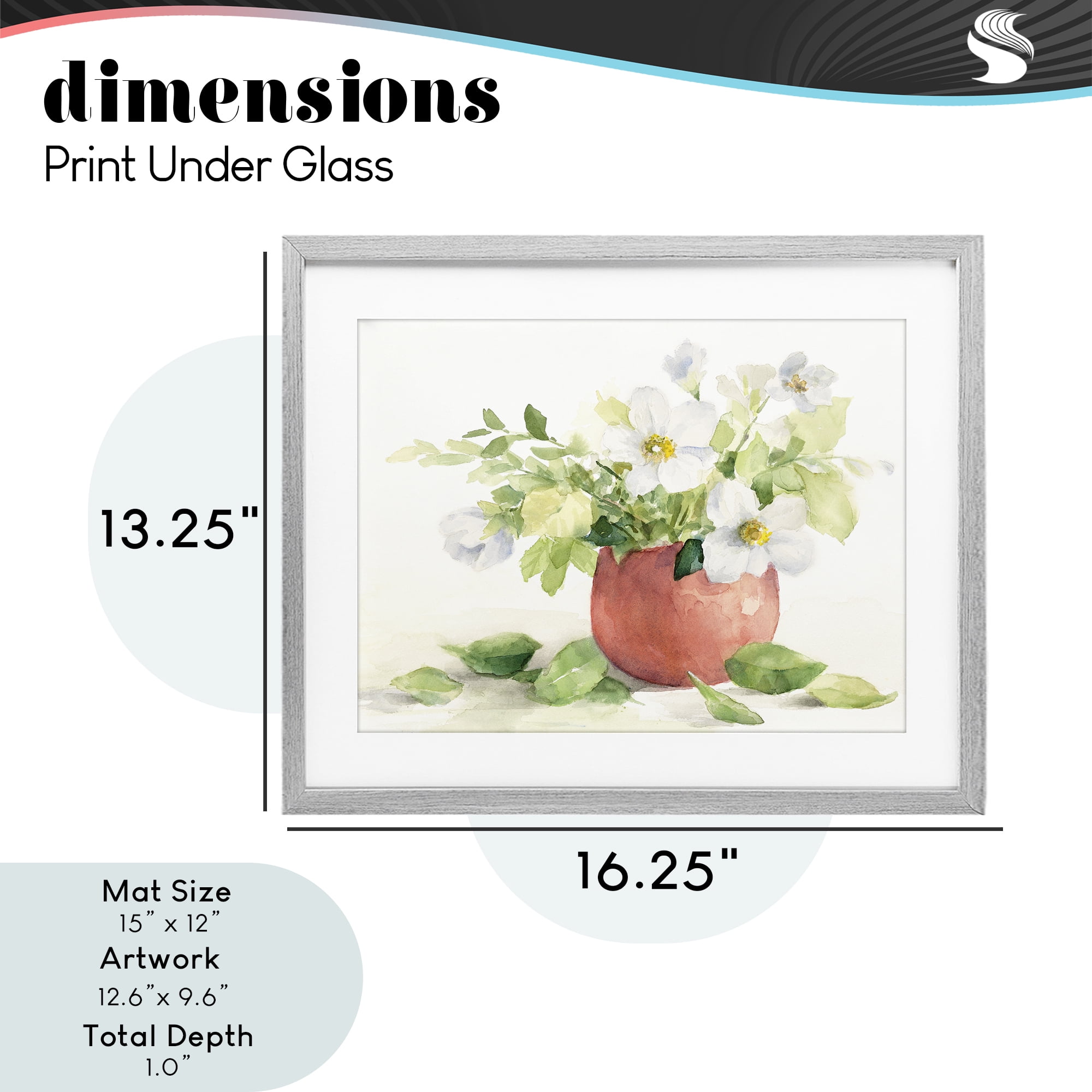 Stupell Industries White Anemones in Copper Vase Gray Framed Print Under Glass, design by Lanie Loreth