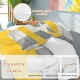 thumbnail image 2 of Gray Yellow Abstract 4 Piece Duvet Cover Set California King Size Retro Geometric Soft Bedding Set Comforter Cover, 1 Duvet Cover 1 Flat Sheets and 2 Pillowcases, 2 of 9