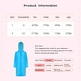 thumbnail image 3 of Miutii Kids Boys Girls Raincoat Reusable Rain Poncho EVA Jacket with Hood Button Rain Cape for Travel Outdoor Activity Purple 2-6, 3 of 3