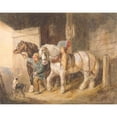 thumbnail image 2 of John Frederick Tayler 14x12 Gold Ornate Wood Frame and Double Matted Museum Art Print Titled - Stable Boy with Cart Horses, 2 of 4