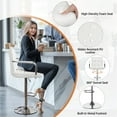 thumbnail image 4 of Yaheetech PU Leather Bar Stools with Armrests and Footrest, Set of 4, White, 4 of 8
