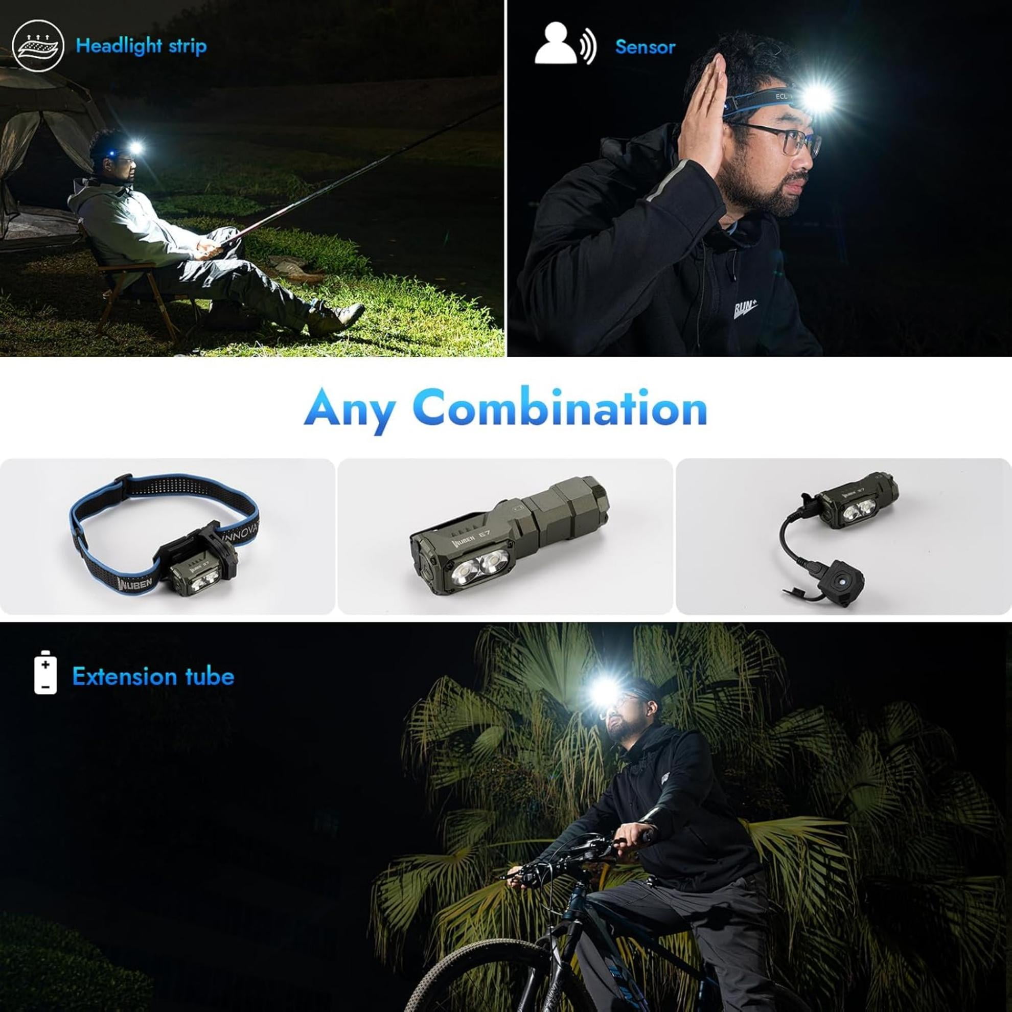 WUBEN E7 1800 Lumen Rechargeable Mini Flashlight 5000k- 6 Modes Magnetic USB-C  IP68 Waterproof for EDC Camping Rescue & Headlamp Use