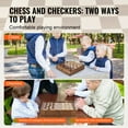 thumbnail image 2 of KFFKFF Chess Set Crafted from Solid Wood, 15 inch Dual-Function Chess and Checkers Game Set, Comes with Storage Drawer, Weighted Chess and Checkers Pieces, and Extra Queens, 2 of 9