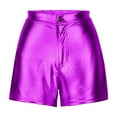thumbnail image 5 of Shorts for Women Trendy,Women's Metallic Faux Leather Shorts High Waist Shiny Rave Short Hot Pants, 5 of 5