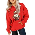 thumbnail image 2 of Byoo Tween Girl's Christmas Hoodie Santa Cartoon Print Hooded Sweatshirt Pullover Top, 2 of 3