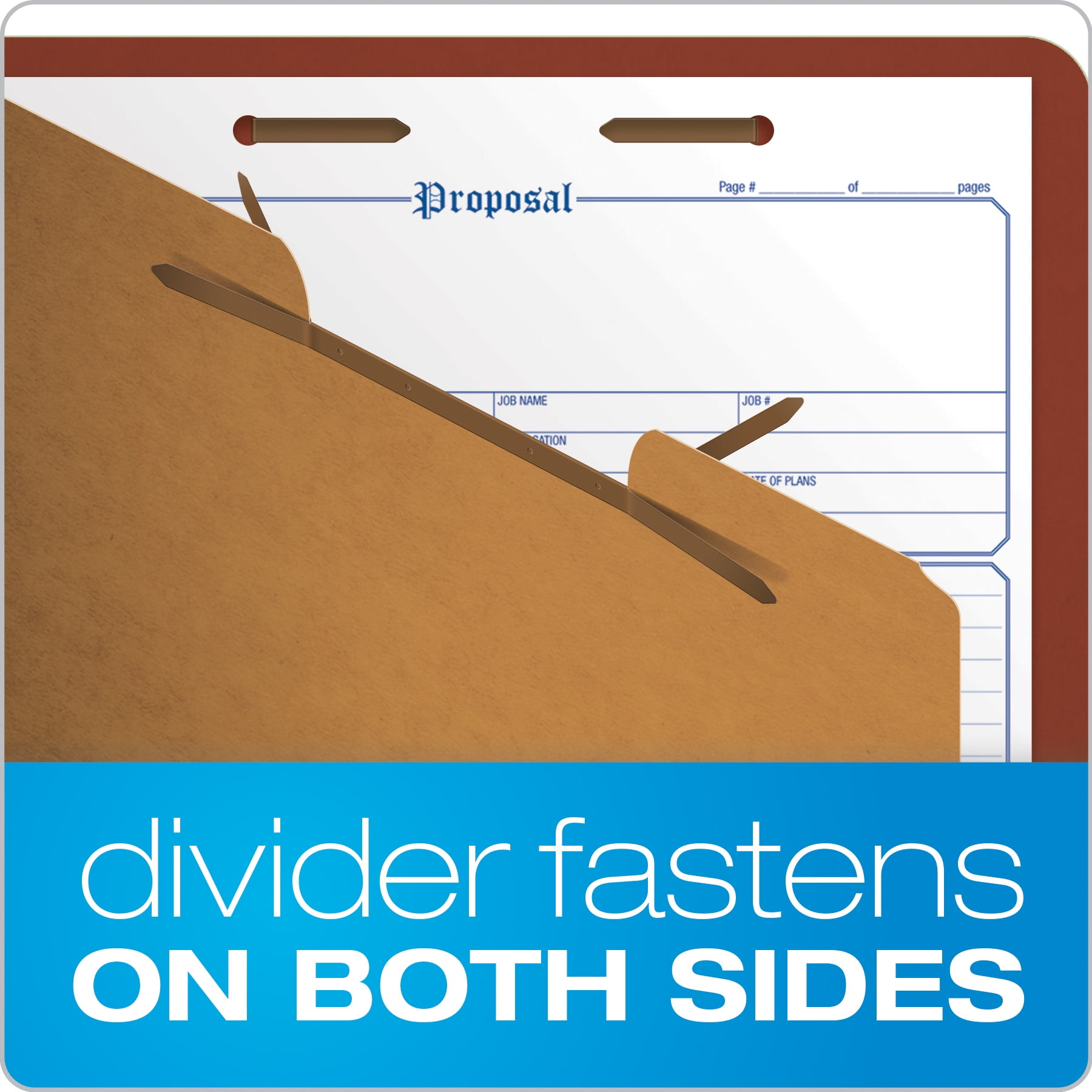 Pressboard Classification Folders, Letter size, Brick Red, 10/Box