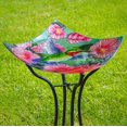 thumbnail image 3 of Evergreen 16.5" Hand Painted and Embossed Square Bird Bath, Hummingbird with Flowers, 3 of 4