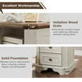 thumbnail image 3 of OKD Farmhouse Nightstand with Charging Station, End Table with 2 Drawers for Living Room, Side Table, Vintage White, 3 of 7