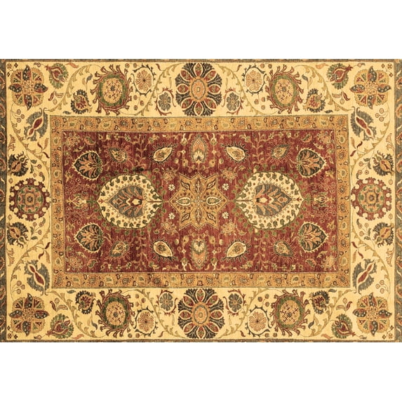 Ahgly Company Indoor Rectangle Abstract Brown Modern Area Rugs, 2' x 3'