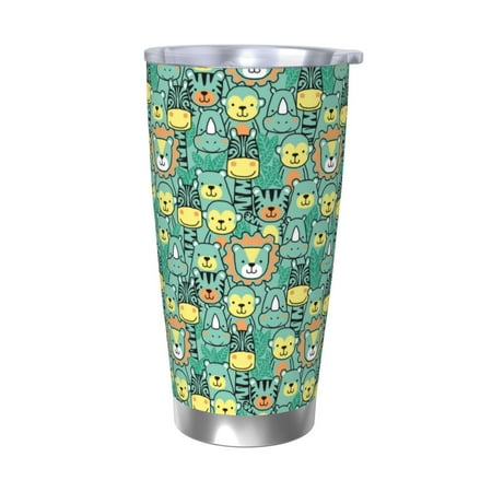 

Matuu Animals with Leaf for 20oz Durable Thermal Cups Keep Drinks Cold and Hot Insulated Car Mug with Lid-Without Straw
