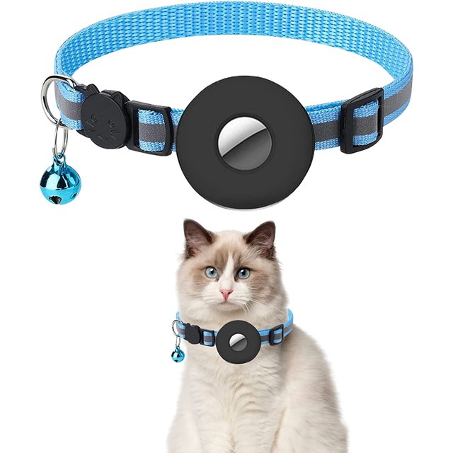 Collar Reflectante para Gatos, Collar Ajustable para Gatos con Cierre de Seguridad y Timbre, Collar Localizador Gps para Gatos JFHHH pequeña
