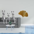 thumbnail image 2 of Figuras de conejos de ginkgo, estatuas de familia, decoración de escritorio, centro de mesa, escultura de animal para sala de estar, oficina, hotel, c, 2 of 8
