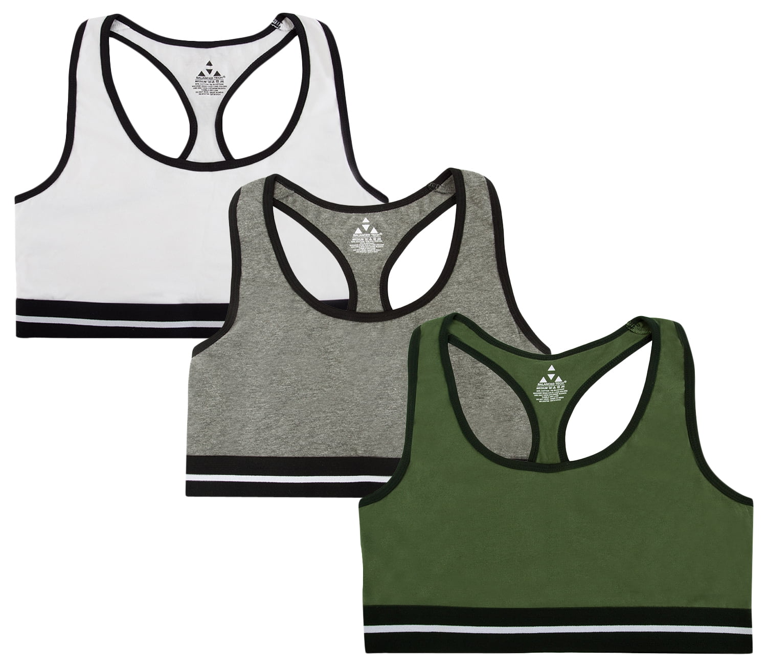 cotton racerback sports bra