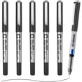 thumbnail image 1 of shiyou-Liquid Ink Rollerball Pens, 0.5mm Extra Fine Point Needle Tip, 6 Pack Black Rollerball Pens Quick Drying, Rolling Pen Smooth Writing for Journaling, Note Taking, Office and School Supplies, 1 of 4