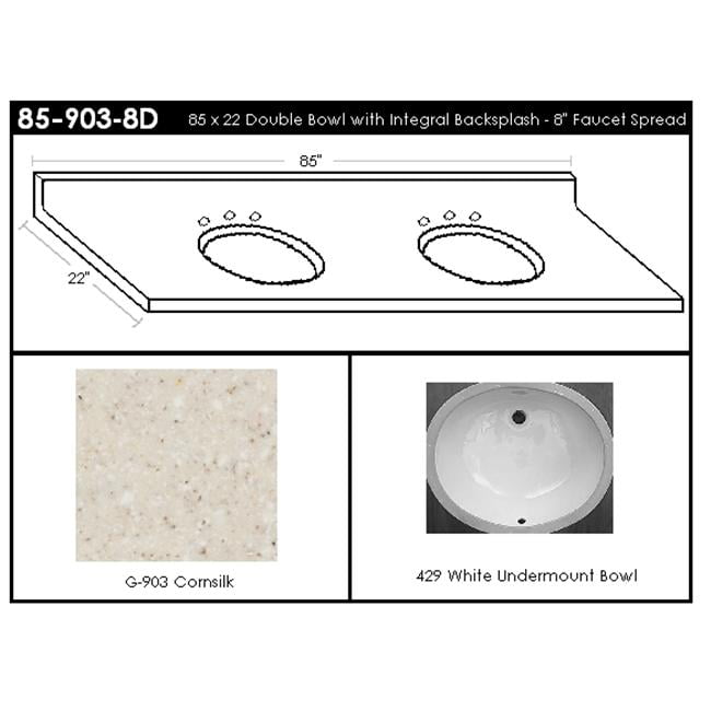 MarCraft 85-903-8D Double Bowl Vanity Top