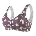 thumbnail image 1 of Gibobby Brasier Mujer Push Up Ropa interior informal con estampado Sexy para mujer, ropa interior con hebilla frontal sin aros, chaleco de encaje(Morado,40), 1 of 4