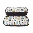 thumbnail image 5 of Picia Colorful Insects Pattern Large Capacity PU Leather Pencil Case Organizer Pen Marker Holder Double Zipper Storage Bag Big Pencil Pouch for College Office, 5 of 6