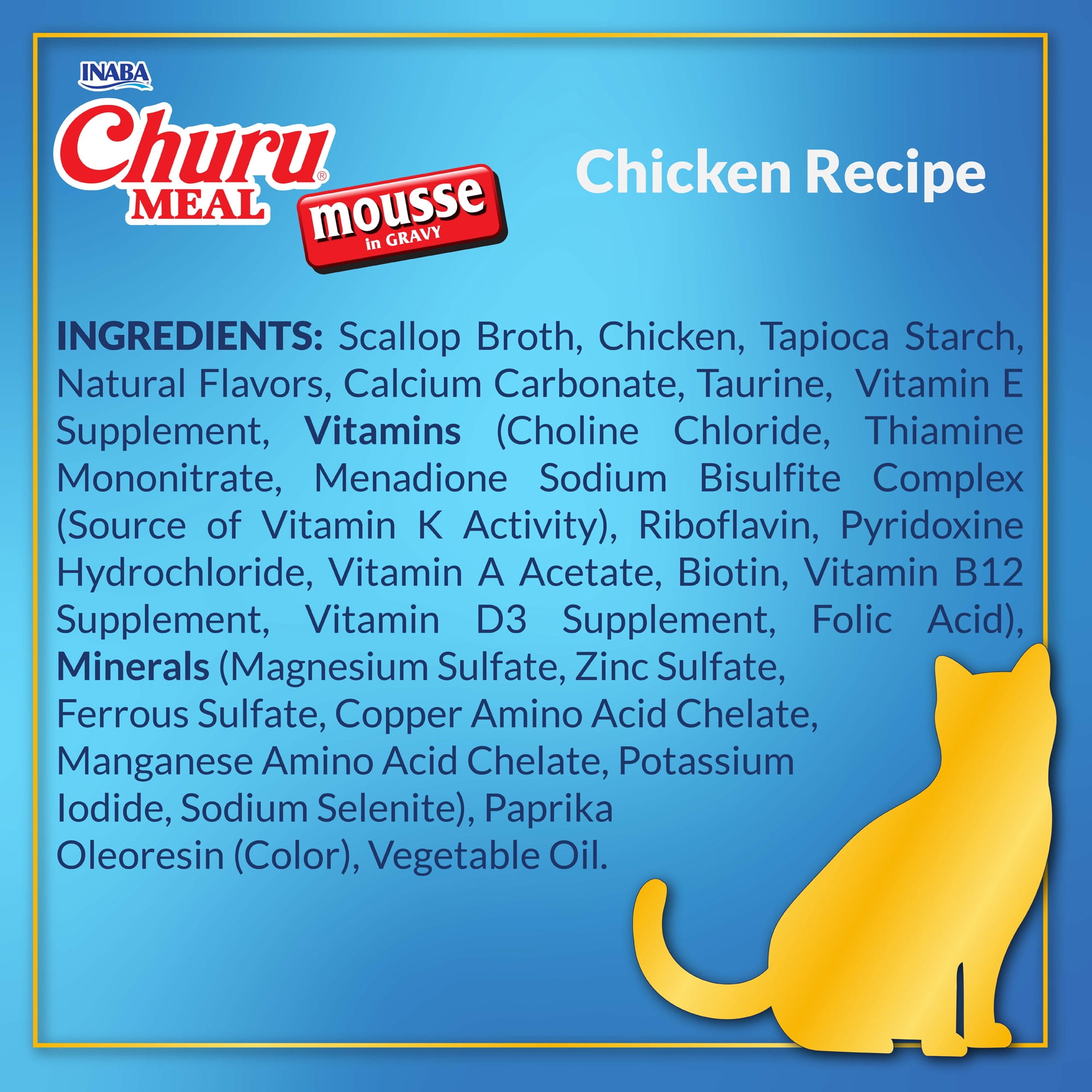 INABA Churu Meal Mousse Adult Wet Cat Food, 2.29 oz cup, 12-count, Chicken Variety