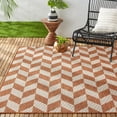 thumbnail image 5 of Nicole Miller New York Patio Country Calla Contemporary Herringbone Indoor/Outdoor Area Rug, Orange/Ivory , 6'6"x9'2", 5 of 9