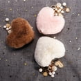 thumbnail image 5 of Ludlz Women's Heart Faux Fur Pom Pom Key Chains Bag Accessory Puffball Keyring Backpack Charms for Girls, 5 of 7