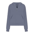thumbnail image 5 of UJNDER Women's Hooded Zip Up Sweatshirt with Pockets Loose Fit Casual Long Sleeve Fall Winter Blue L, 5 of 5