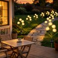 thumbnail image 3 of Rirool Solar White Hydrangea Garden Stake Lights, 3-Head Warm White LED Outdoor Waterproof Flower Pathway Lights for Yard Lawn Patio, Classic Dusk-to-Dawn Landscape Decor, 2 Pack, 3 of 8