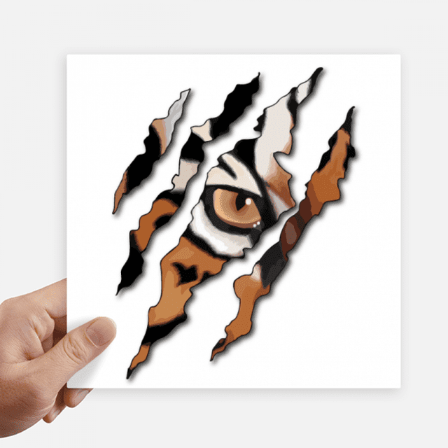 Tiger Eyes Tear Face Art Deco Fashion Sticker Tags Wall Picture Laptop Decal Self adhesive