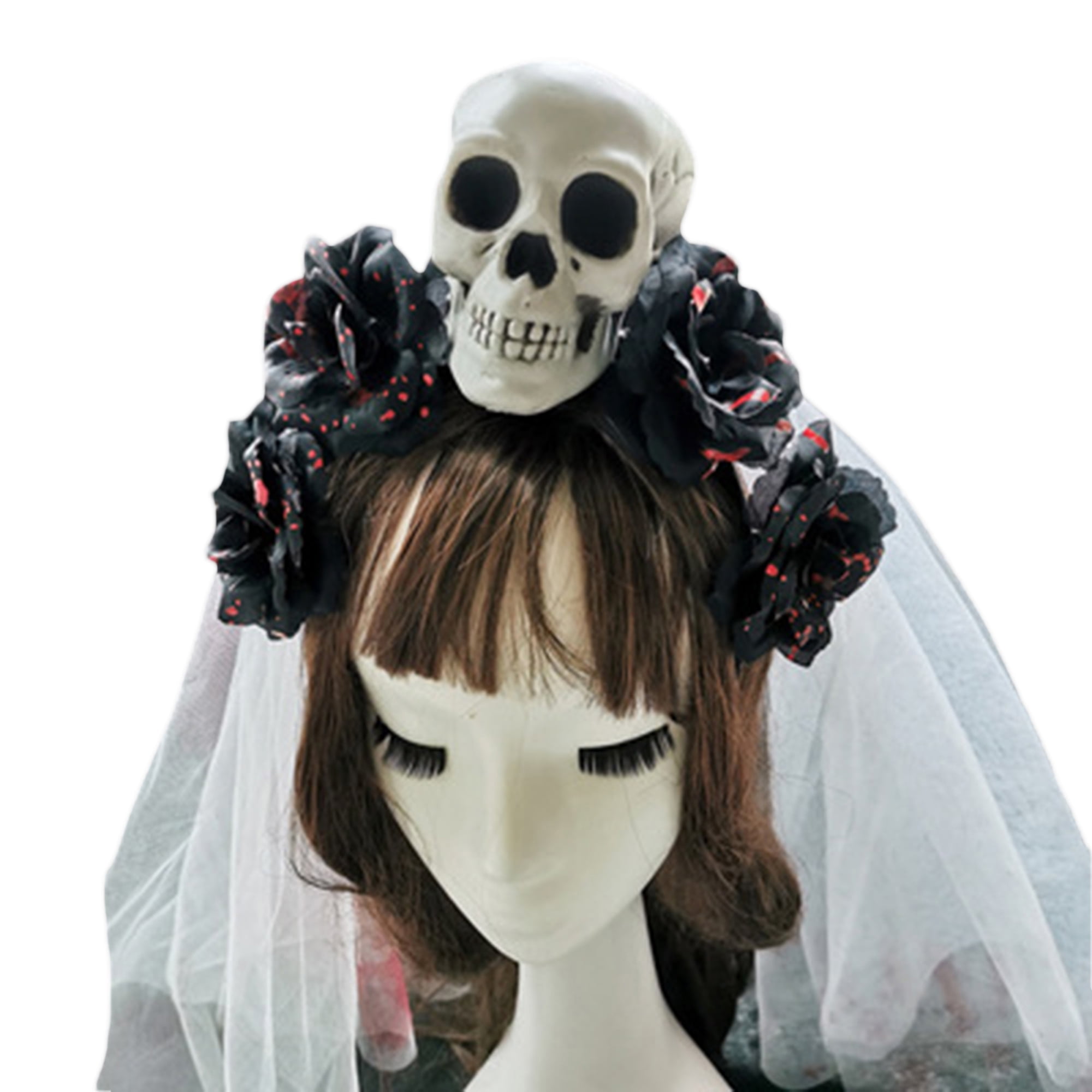 Adjustable Headband Halloween Headdress Cute Flower Prom Accessories Skull Props 