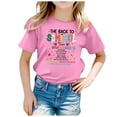 thumbnail image 1 of WEAIXIMIUNG Chemises pour Fillettes 4T Automne Enfants Rentrée Scolaire Imprimé Graphique Col Rond Manches Courtes T-Shirt Décontracté d'Été, 1 of 4