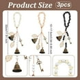 thumbnail image 2 of 3Pcs 11.8 Inch Witch Bells for Door Knob Witchcraft Bells with Wood Beads Leaf Pagan Bell Decor Antique Magic Keys Star Wood Beads Hanger Witch Bells for Witchy Room Home Decor Witch Supplies, 2 of 6