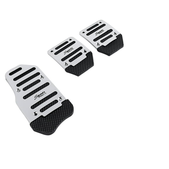 3Pcs Gas Accelerator Pedal Break Pedal Clutch Pad Cover Foot Pedals Non-Slip for Manual Transmission Car Silver,1 x Gas Pedal Cover 1 x Brake Pedal Cover 1 x Clutch Pedal Cover,silver