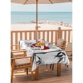 thumbnail image 2 of Outdoor Tablecloth with Umbrella Hole for Patio/Picnic/Party/Camping, Black White Botanical Waterproof Table Cloth Rectangle Table Cover Washable, Red Moon Ink Wash Art (52"x 70"), 2 of 8