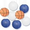 Connecticut College Basketball 14-inch Paper Lanterns 8pc Combo Party Pack - Dark Blue, White