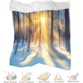 thumbnail image 3 of Printed Fleece Throw Blanket For Adult Children - Soft Cozy 3D Sunny Forest, 3 of 7