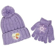 Beanie Cap - Disney - Frozen - Elsa & Anna Purple) w/Gloves Set Youth 265530