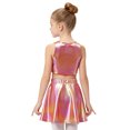 thumbnail image 4 of Haitryli Kids Cheer Outfit Hip Hop Dance Dress Sets 2 Pcs Shiny Skirt And Top Set for Stage Performance Red 6-10, 4 of 7