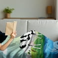 thumbnail image 3 of Cattle Soft Flannel Fleece Throw Blanket, Graphic Design Grazing Cow in the Field with Trees near Lake and Windmill Pattern, Cozy Plush for Indoor and Outdoor Use, 50" x 60", Multicolor, by Ambesonne, 3 of 5