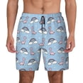 thumbnail image 3 of Uemuo Rainbow Dinosaur Pattern Mens Swim Trunks Quick Dry Board Shorts with Mesh Lining, Stretch Beach Shorts Quick Dry No-Chafing Board Shorts-Large, 3 of 9